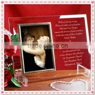 Personalized Engraved Wedding Beveled Glass Picture Frame