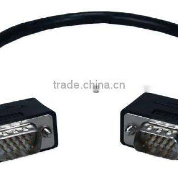 High Performance UltraThin VGA/QXGA HDTV/HD15 Male to Male Tri-Shield Fully-Wired Cable with Interchangeable Mounting