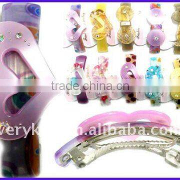 Fashion Acrylic Ladies Hair Bow Clips / Hair Accessories Jewelry (FCH-11260)