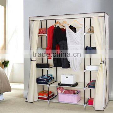 Fabric Hanging Rail Storage Shelves Cupboard Wardrobe Clothes