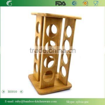 BH010/Rack Rotates Lazy Susan Bamboo 16 Filled Bottle Pepper Spice Rack