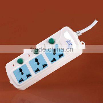 electric extension socket,with neon indicator,3 ways