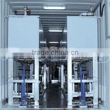 Containerized aluminum type ice block machine