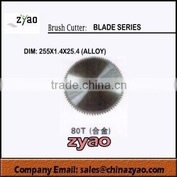 brush cutter parts blade series, 80T blade for grass trimmer 255x1.6x25.4mm