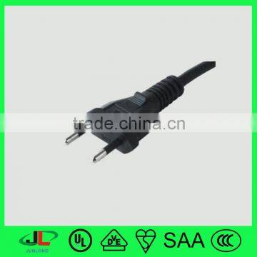 Brazil uc approved power cord 2 pin 4.8mm diameter per pin plug with INMETRE high quality copper wire