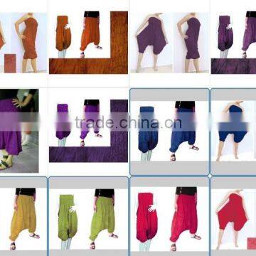 fisherman baggy belly dance HIPPIE BOHO solid color MAXI HAREM PANTS 2 IN 1 JUMPSUITS PLUS