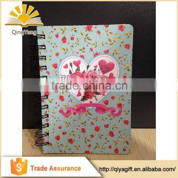 Cheap Flower Printed Hardcover Spiral Notebook Mini