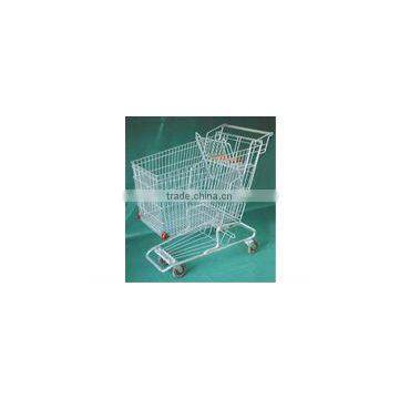 steel supermarket trolley plastic