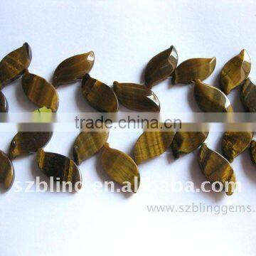 Hot sell cheap gemstone tiger eye leaf shape beads for jewelry making