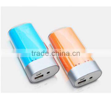 Free package orange 4 LED light power bank 4400mah for camping using
