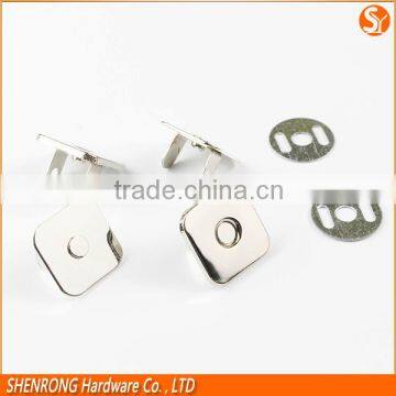 Die-casting plating 10/12/14/16/ 18mmx2mm square snap button with magnet