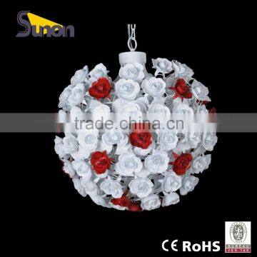 SD0748/5 countryside style round ball wrought Iron flower indoor decorative chandelier/wedding room hanging lamp