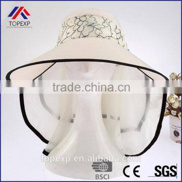 Travel Sun Hats For Women Chiffon Cape photo-2