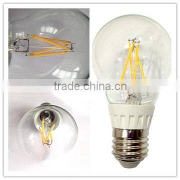 LED A60 E27 6W 3000K Globe LED Filament bulb ,Cold White Color