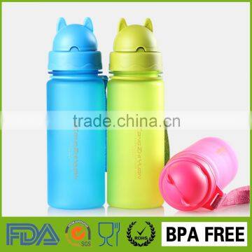 New Design Frosted Kids Water Bottle Plastic Cups with Straw