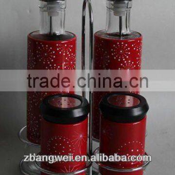 4pcs glass jar set for spice and vinegar