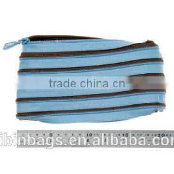 Funny and Playful Bright Pencil Pouch Pencil Case - Ocean Blue & Soft Brown photo-4