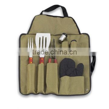 bbq tool with apron/ convenient BBQ set apron