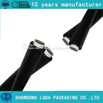 Shandong Luda production width of 50mm-1500mm black hand LLDPE stretch wrap film