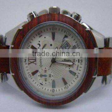 wooden watch with kirsite and sandalwood case