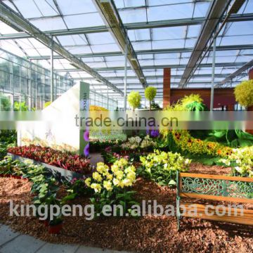 Sight-seeing large size single layer glass greenhouse