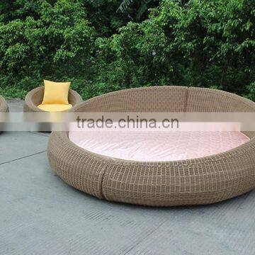 Theme Hotel Furniture Spring Mattress Wicker Big Round Bed photo-2