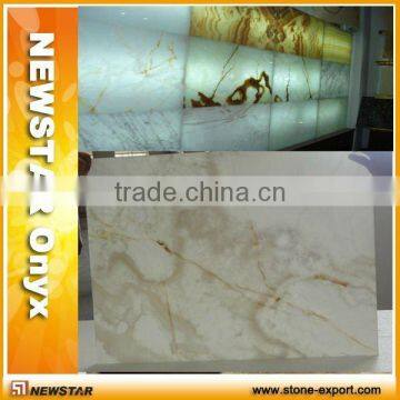 White composite onyx tiles (onyx laminated Glass tiles )