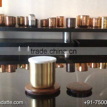 Copper Cup Matte Brass Candle Jar With Lid photo-3