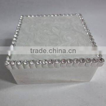 enamel jewelled metal alloy trinket box jewel box