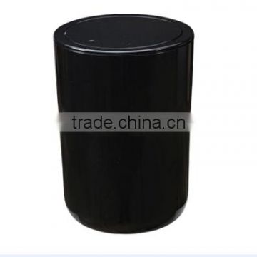 Store More Simple Black Round Plastic Garbage Bin