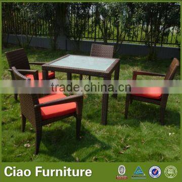 Outdoor rattan furniture table and chairs wicker dining set