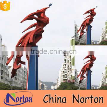 stainless steel phoenix sculpture for business decoration NTS-587X