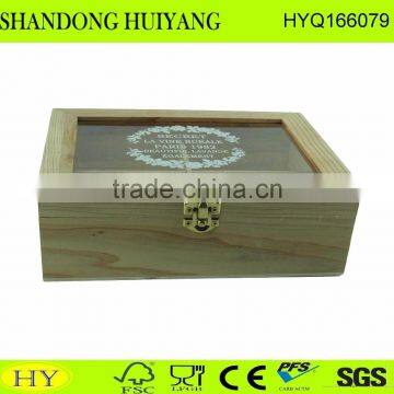 FSC pine wood tea box wholesale