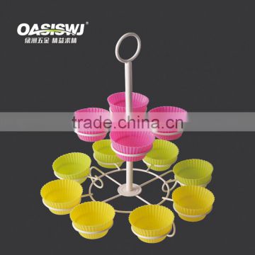 2-tier wire metal iron rack- Cupcake Stand- silicone cake mould