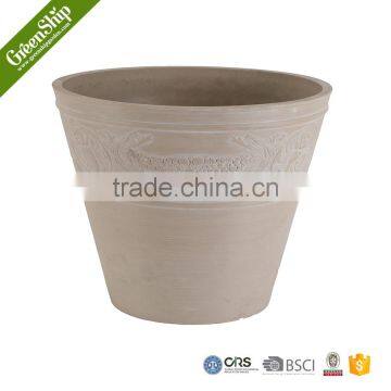 Antique Round Sculpture Ceramic 16' Garden Planter photo-2