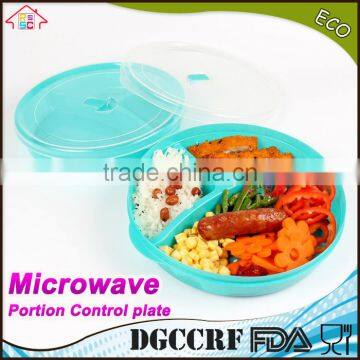 NBRSC New Design Microwave Plastic Food Storage Tray Containers 3 Compartment Divided Plates With Vented Lid photo-2