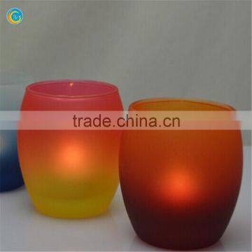 Electroplate Frosting Egg Shape Glass Candle Holder Candlestick photo-2