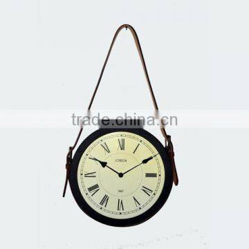 Metal wall mounted clock with belt