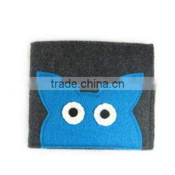 China supplier wholesale polyester coin purse ticket cover case cotton fabric dollar wallet with blue animal face for young