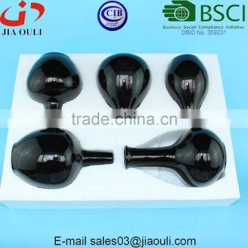 BSCI Audit Factory Black Glazed Custom Ceramic Flower Vases Set of 5 Pcs for Mail Order photo-2