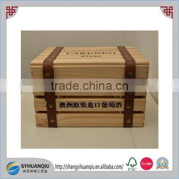 Wood,pine Material and wine Use cheap wooden wine bottle crates for sale