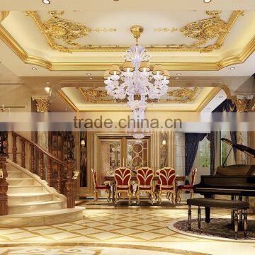 Royal Vintage 3d Rendering Interior Design Picture for Solid Wood Staircase and Living Room of Villa BF11-08283e