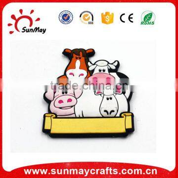 Wholesale farm animal soft pvc souvenir fridge magnet for sale