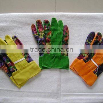 Rainbow colors cotton gardening gloves