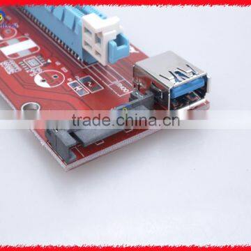 Newest PCIE 1X to 16X +USB 3.0 Extender Cable Sata to IDE 4PIN PCI-E Molex Risers With Power Supply for Bitcoin Litecoin Miner photo-4