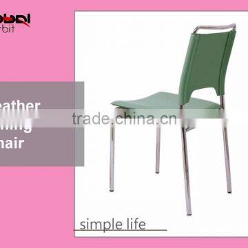 Industrial Style Black PVC Leather Chair Metal Stool Dining Chair photo-3