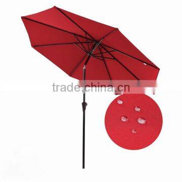 Wholesale Patio 9ft Market Umbrella with Push Button Tilt and Crank, 8 Steel Ribs, Red