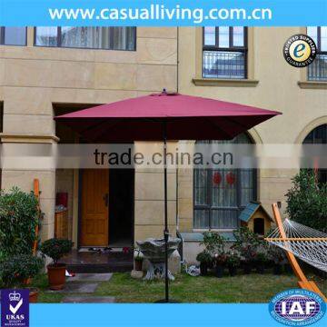 2X3M Aluminium Patio Garden Umbrella Tilt Sun Shade Outdoor Cafe Beach Parasol 10 Steel Rib with Crank