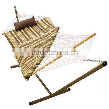 Desert Stripe Rope Hammock Combo with Stand Pad and Pillow