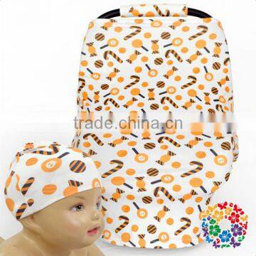 Candy Prints Halloween Baby Removable Car Seat Covers Infant Stretchy Car Seat Cover Set Hot Sale In China Yiwu